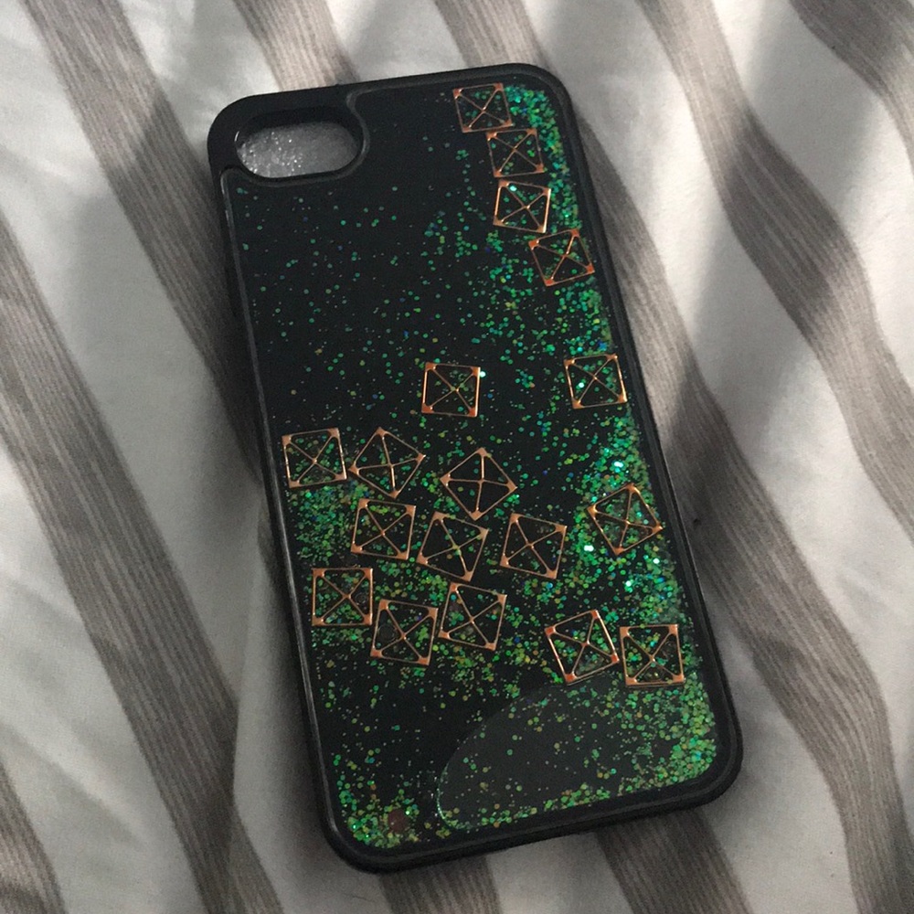 Geometric floating glitter case iPhone 7